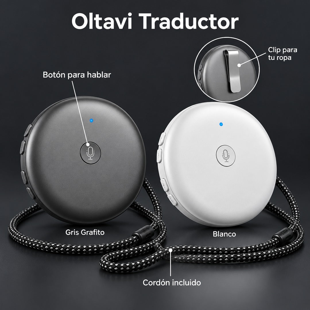 Oltavi Traductor en Gris Grafito y Blanco con cordón incluido