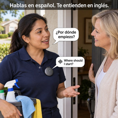Oltavi enganchado a la ropa mientras traduce una conversación